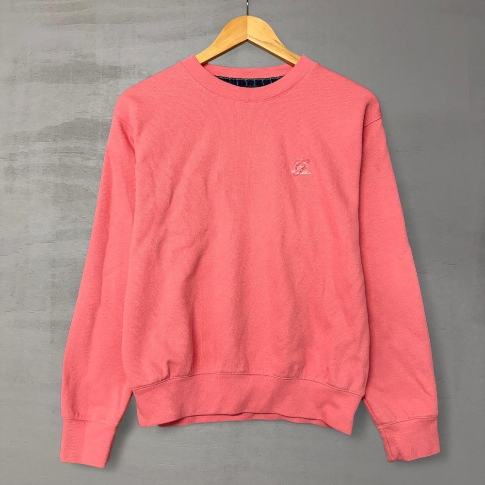 Vintage‎ Greenbrier Sweatshirt Pink Crewneck Plaid Trim Souvenir Golf Large